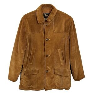 Vintage 70s‎ Brown Corduroy Field Coat XL Puff Quilted Lined Barn Utility Jacket